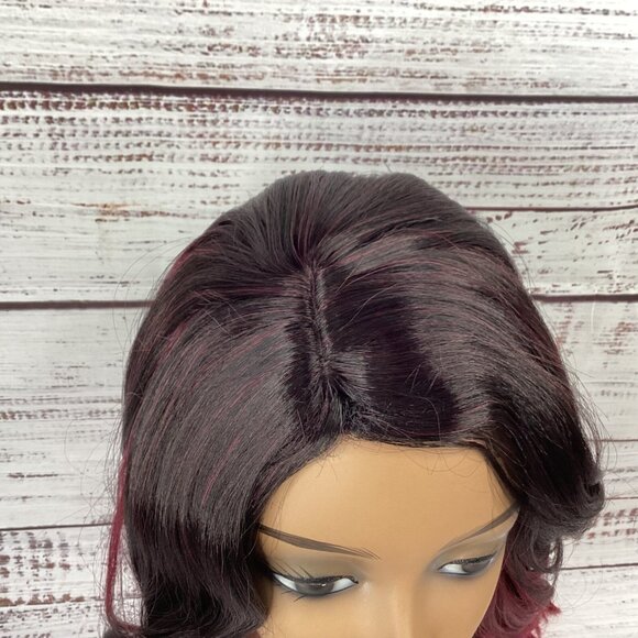 CT137 #TX/Redwine Womens Long Wavy Wig Classic Cap Adjustable Synthetic - Picture 5 of 7